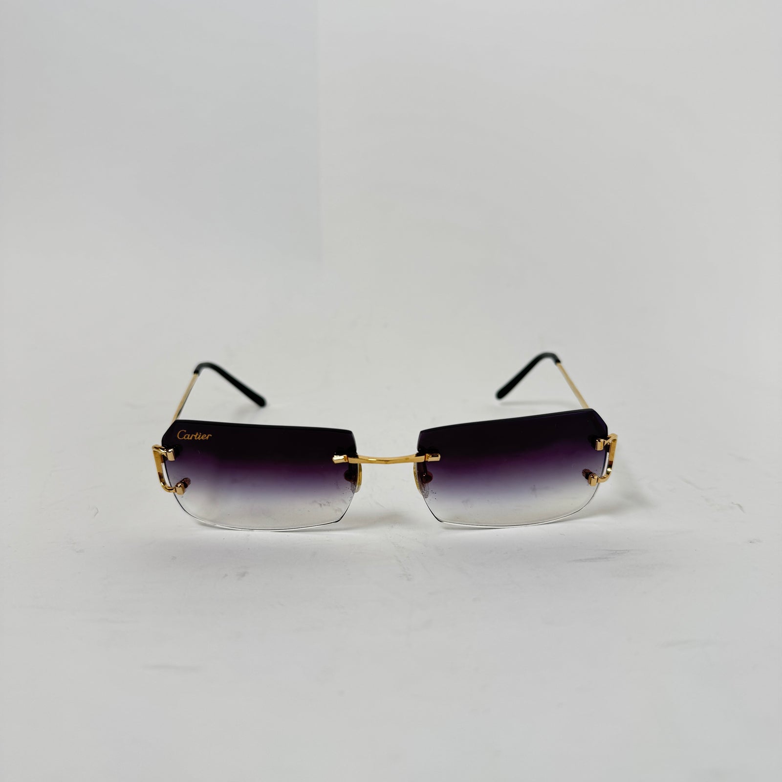 Cartier Big C Fluorescent Gold Wire Frame Glasses