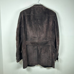 Gucci Brown Suede Leather Over Coat Size 50it