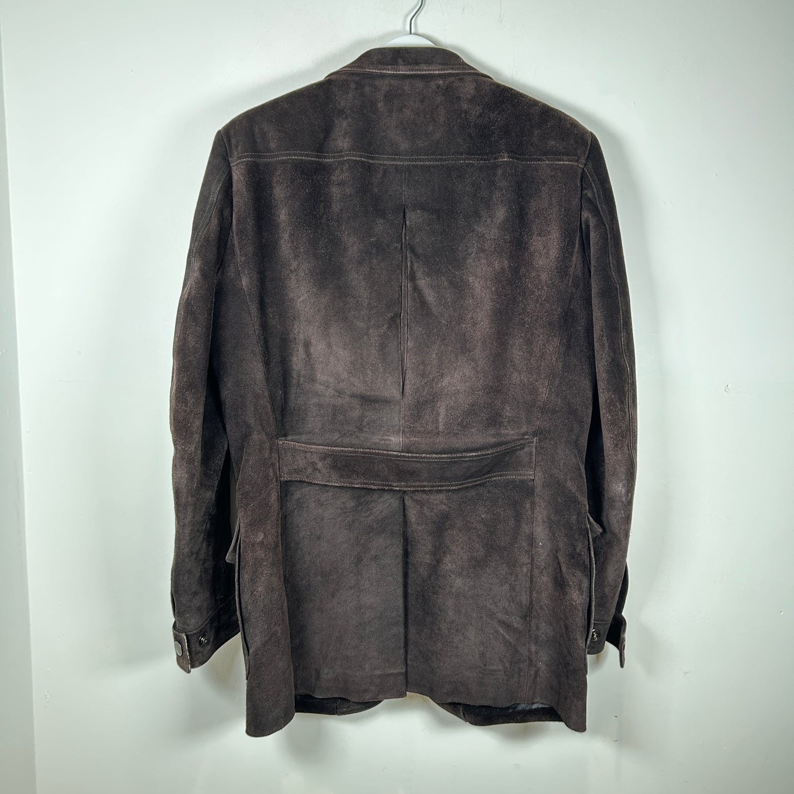 Gucci Brown Suede Leather Over Coat Size 50it
