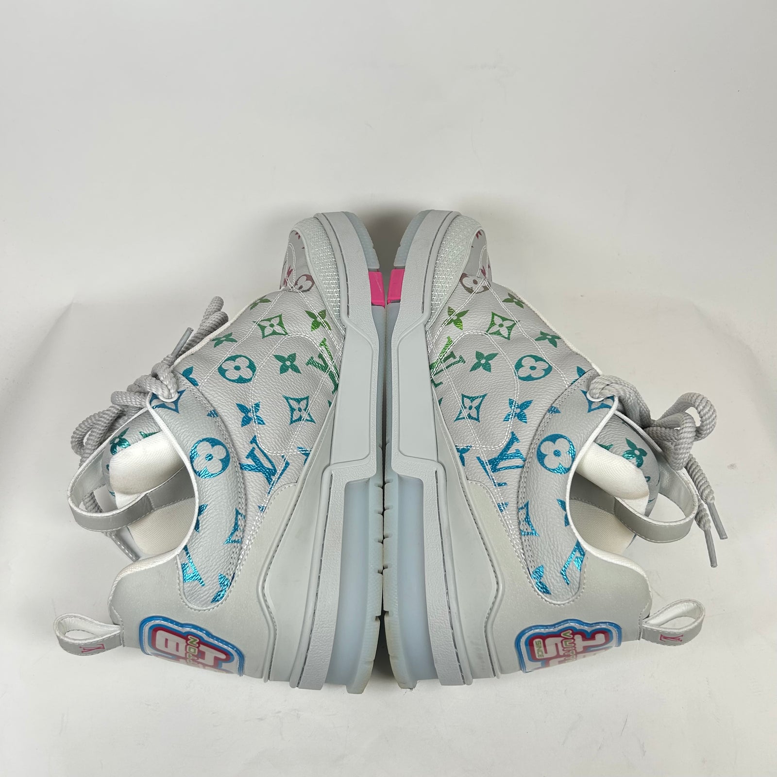 Louis Vuitton Grey Multicolor Skate Sneakers Size LV 10