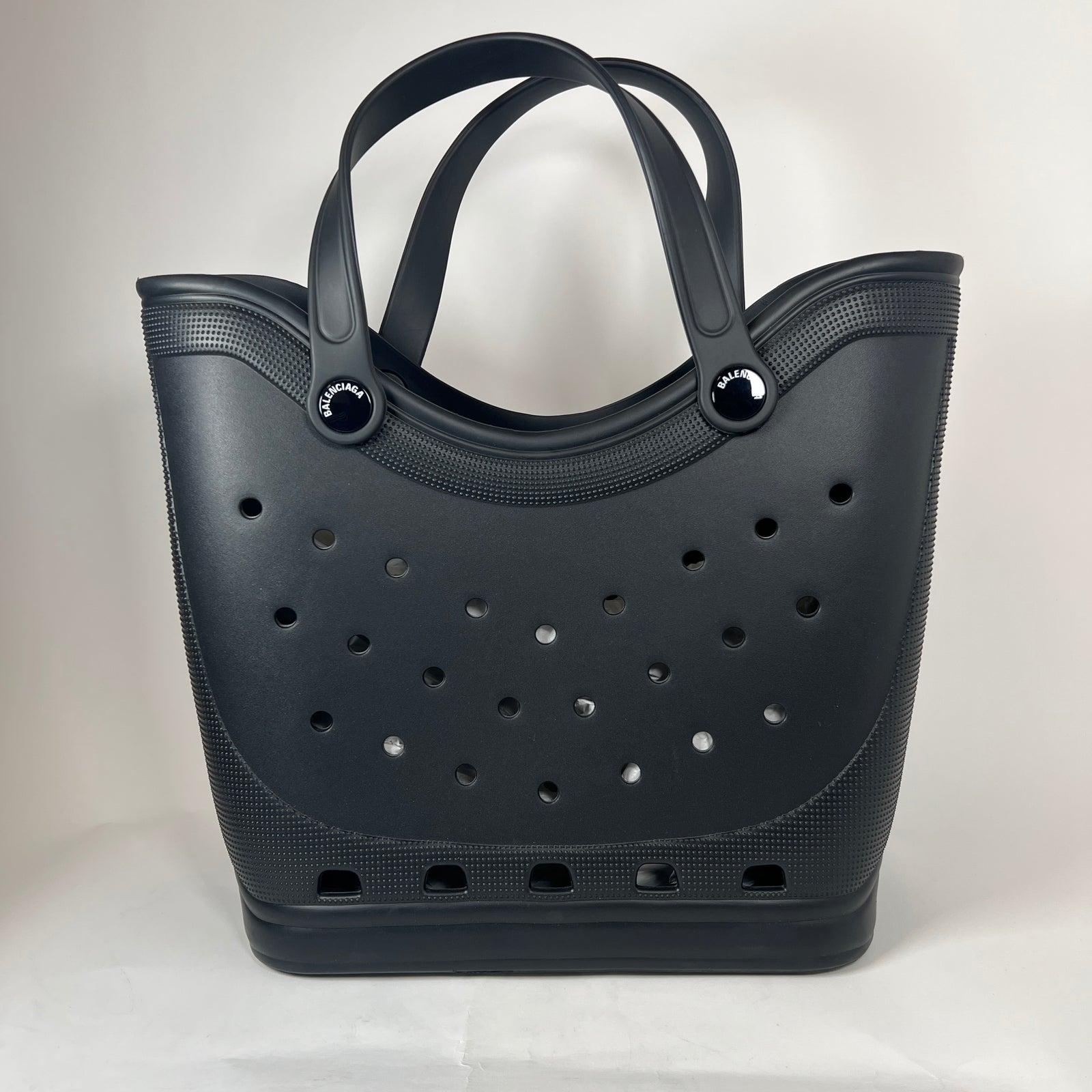 Balenciaga x Croc FW22 Black Large Perforated Tote Bag