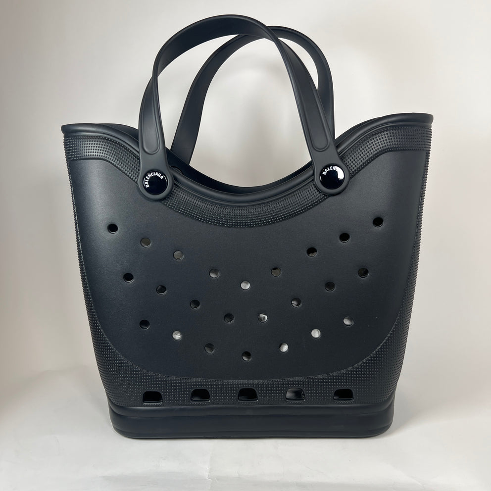 Balenciaga x Croc FW22 Black Large Perforated Tote Bag