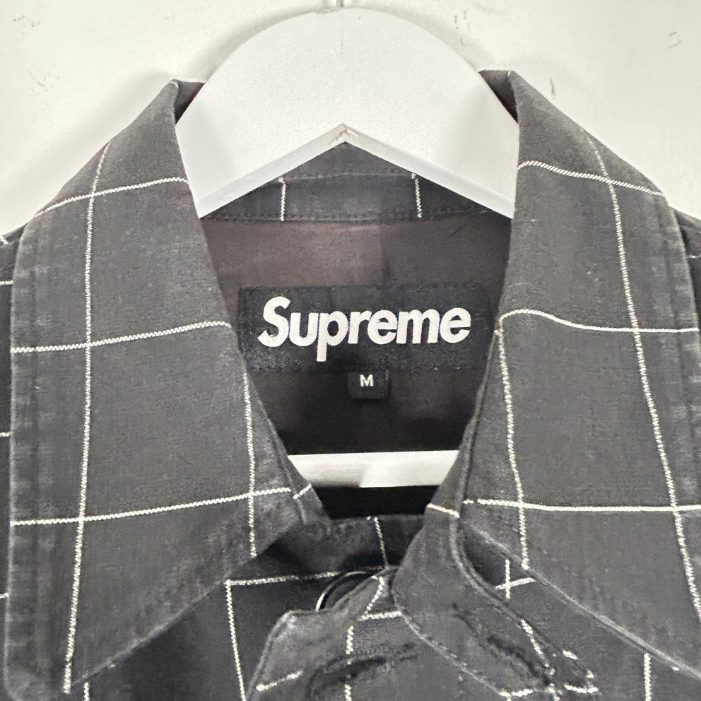 Supreme Windowpane Overcoat Black Size M