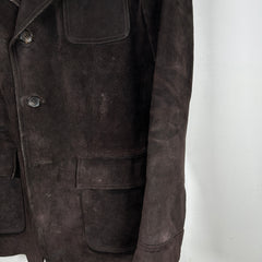Gucci Brown Suede Leather Over Coat Size 50it