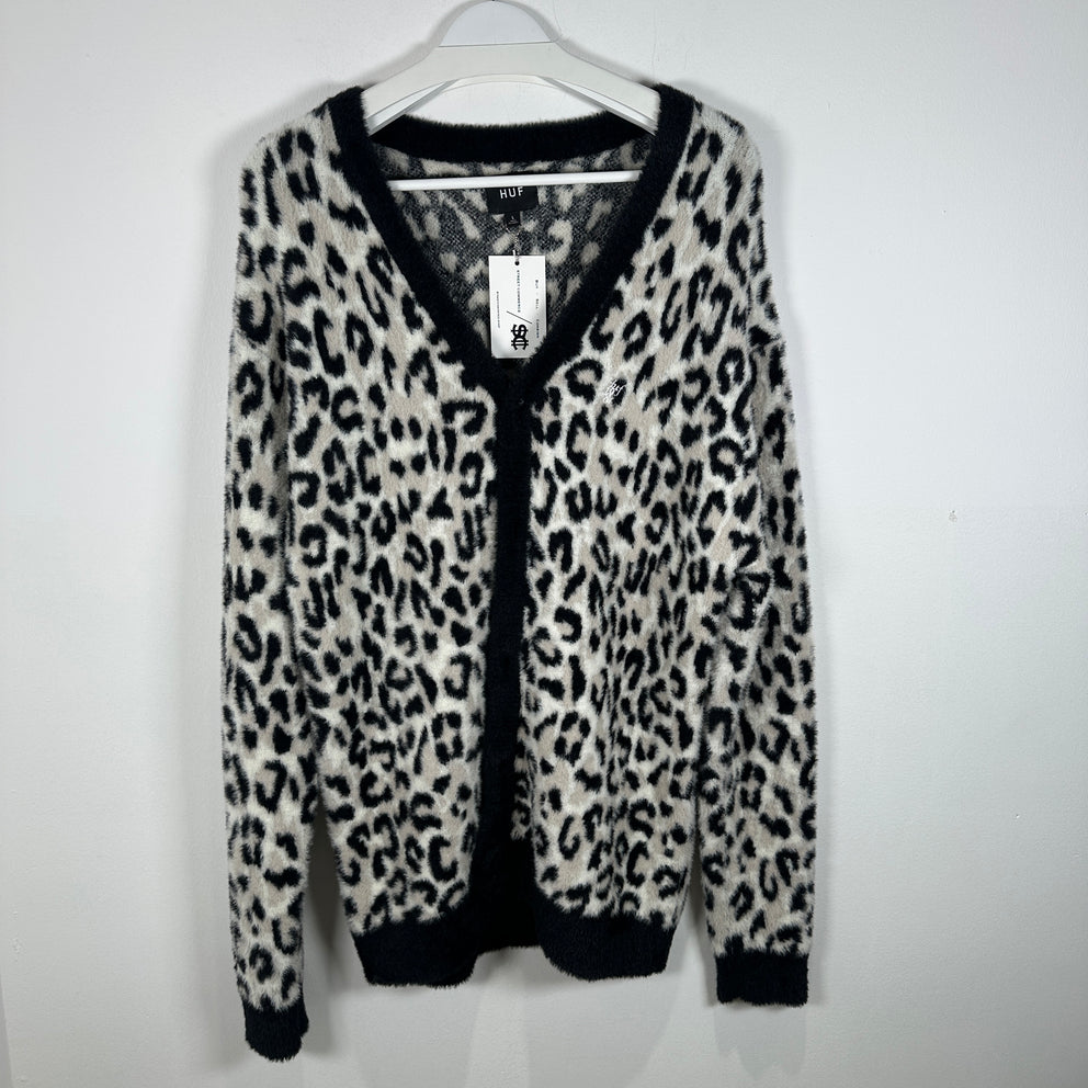 Huf Animal Print Knit Caradigan Size L