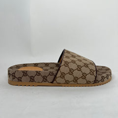 Gucci Beige GG Canvas Slide Size GG 10