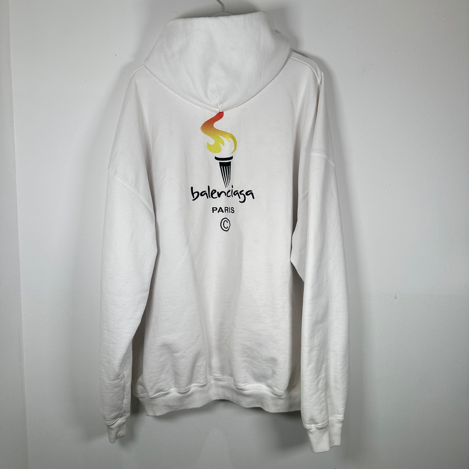 Balenciaga White 'Olympics' Hoodies Size XL