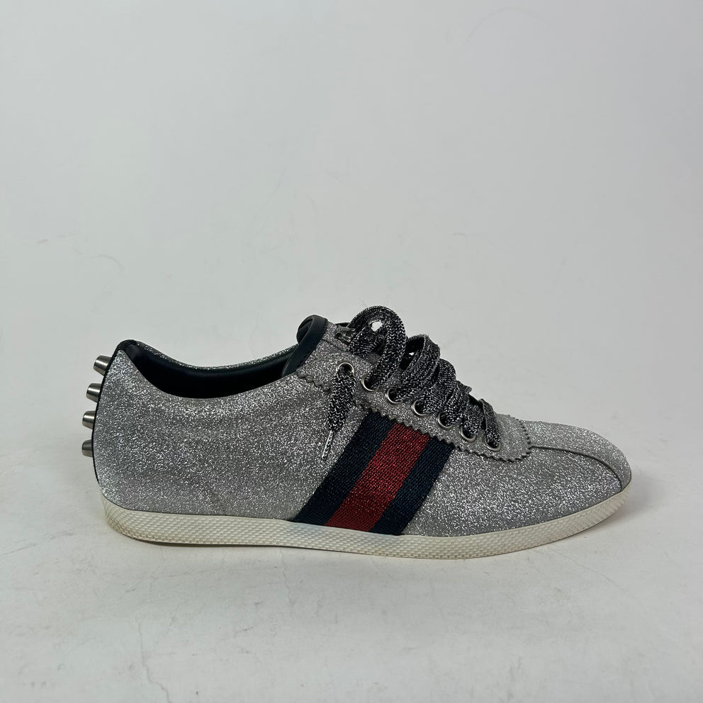 Gucci Glitter Stud Bambi Web Sneaker