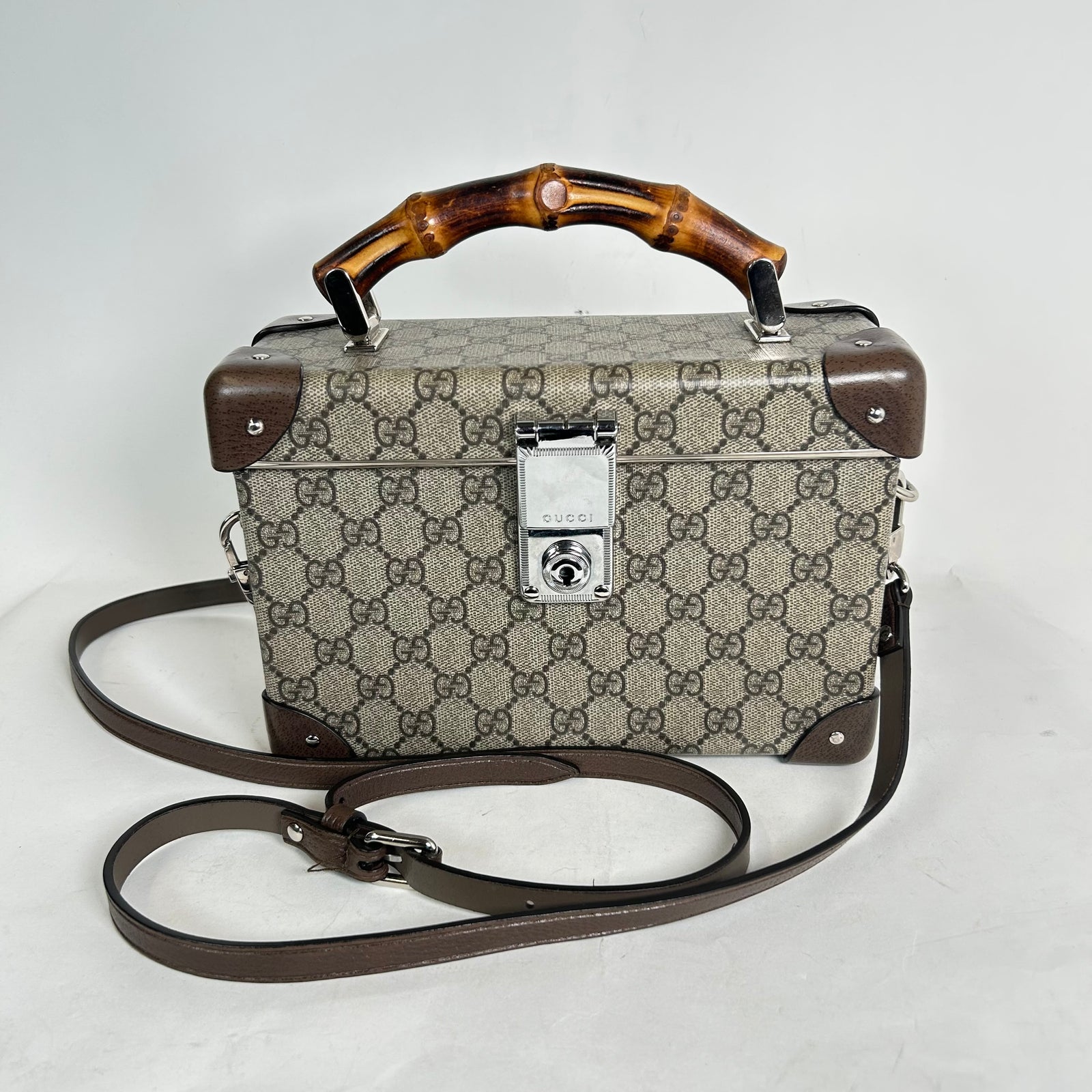 Gucci Bamboo GG Supreme Globe-Trotter Vanity Case