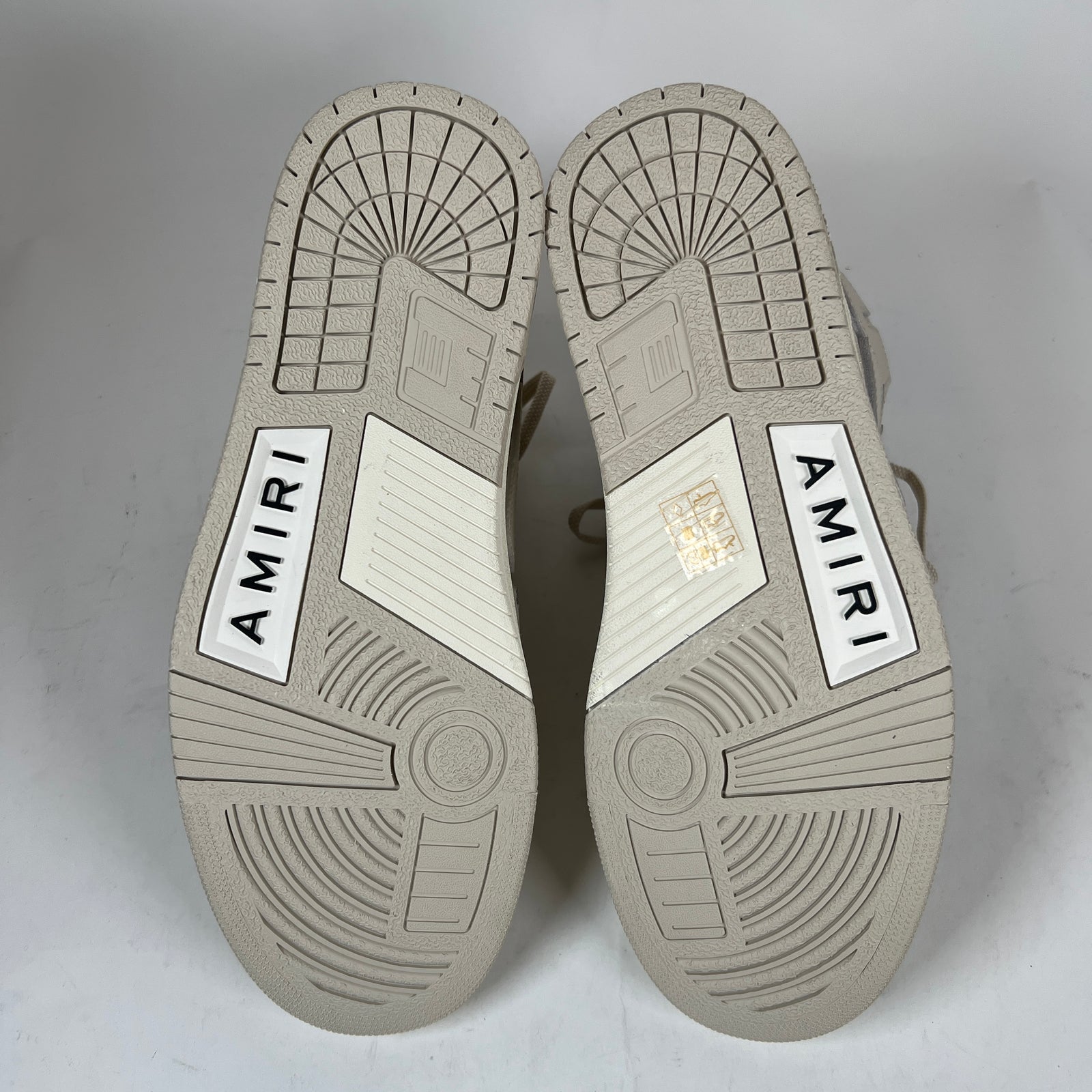 Amiri Beige Glitter Skel Hi-Top Sneaker Size 42