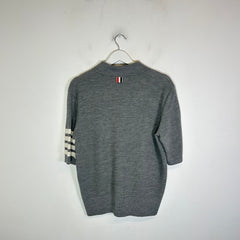 Thom Browne Grey 4 Bar Knit Polo Size 2