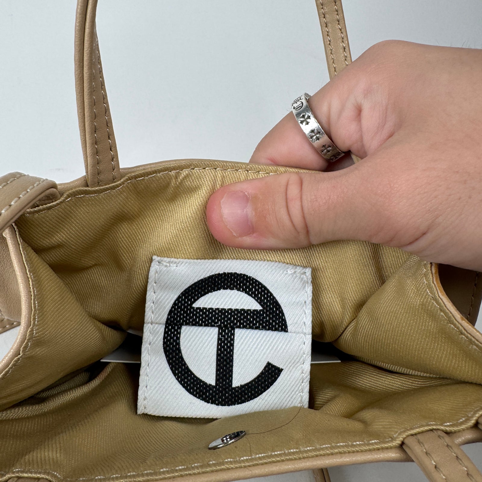 Telfar Beige Mini Tote Bag