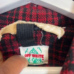 Off-White FW15 Red Tartan Check Oversized Flannel Shirt Size M