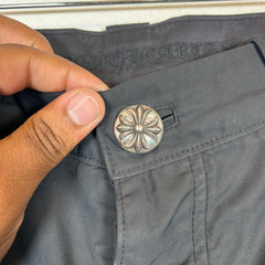 Chrome Hearts Black Nylon/Leather Double Knee Carpenter Pants Size 33