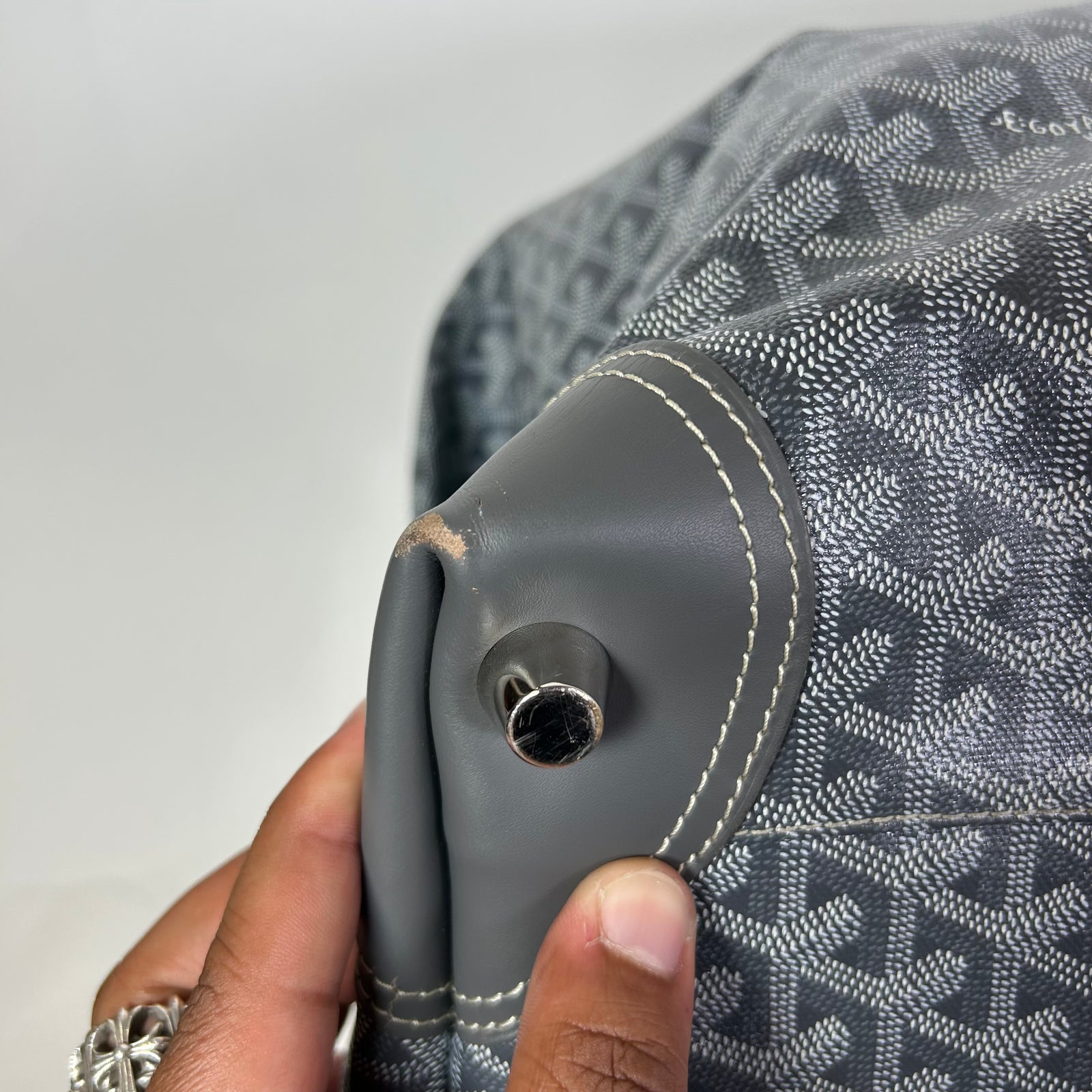 Goyard Grey Goyardine Boeing 55 Travel Duffle Bag