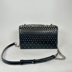 Alexander McQueen Black Jeweled Spike Skull Shoulder Bag