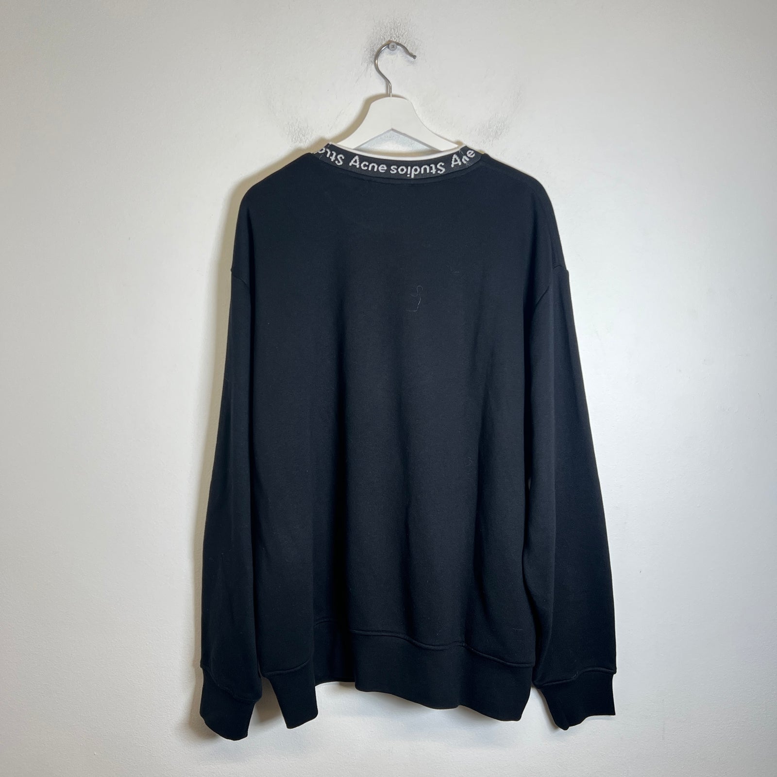 Acne Studios Black Mock Neck Logo Sweater Size XL
