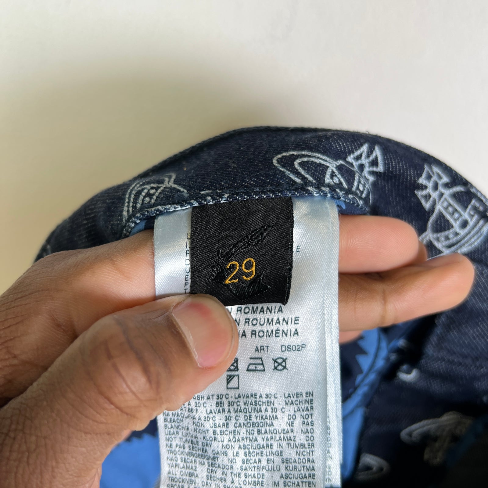 Vivienne Westwood Dark Blue Orb Print Jeans Size 29