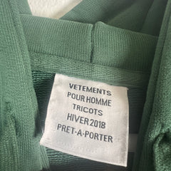 Vetements Green Tourist AW18 Hoodie Size XL