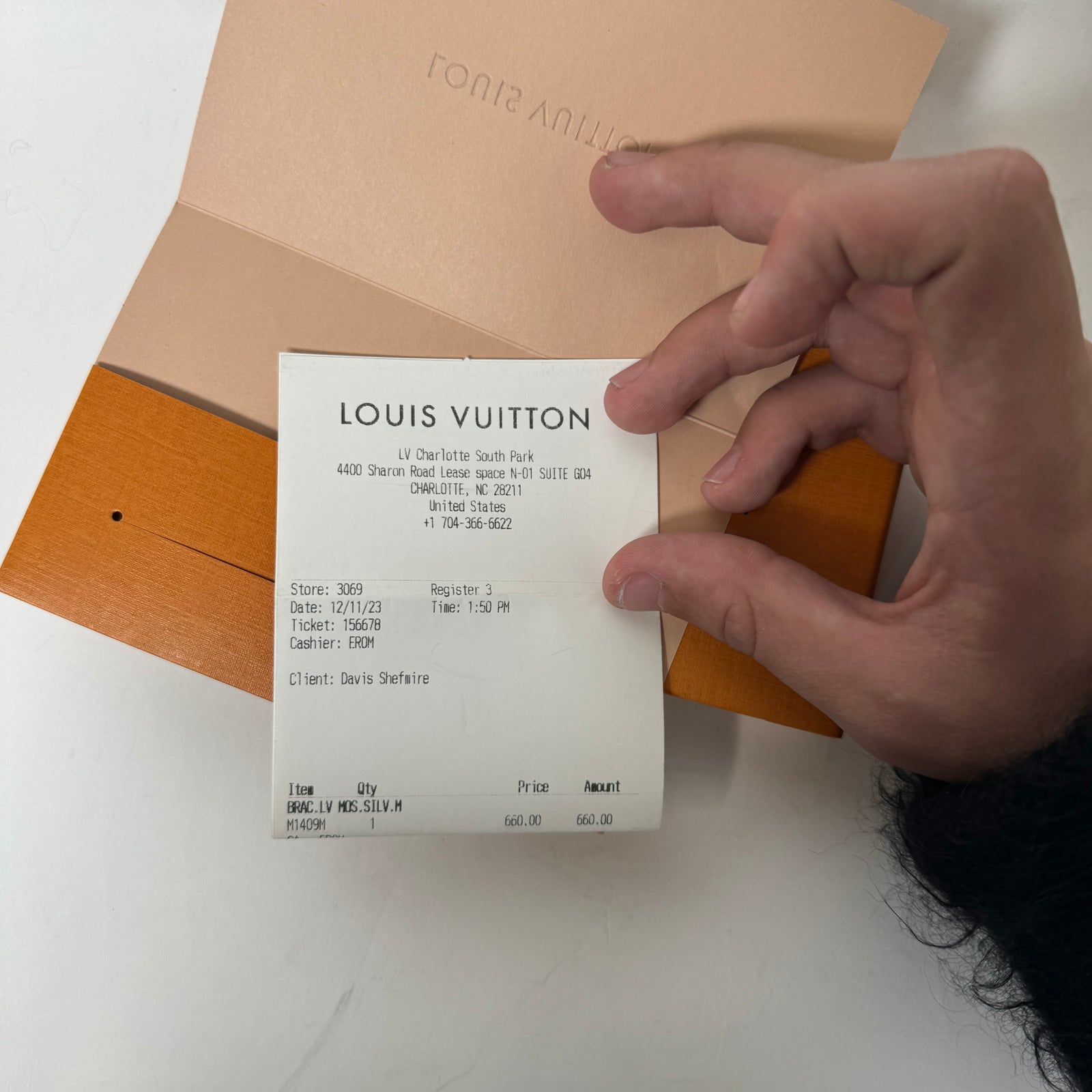 Louis Vuitton Silver Mosaic Bracelet Size 8