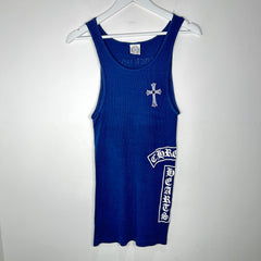 Chrome Hearts Navy T-Bar Tank-Top Size L
