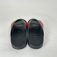 Gucci Black Web Rubber Sandals Size GG 8