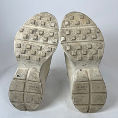 Gucci Beige Classic Logo Rhyton Sneaker Size GG 9.5
