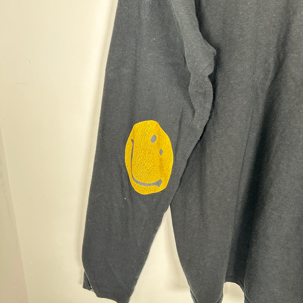 Kapital Black Smiley Face Long-Sleeve T-Shirt Size L