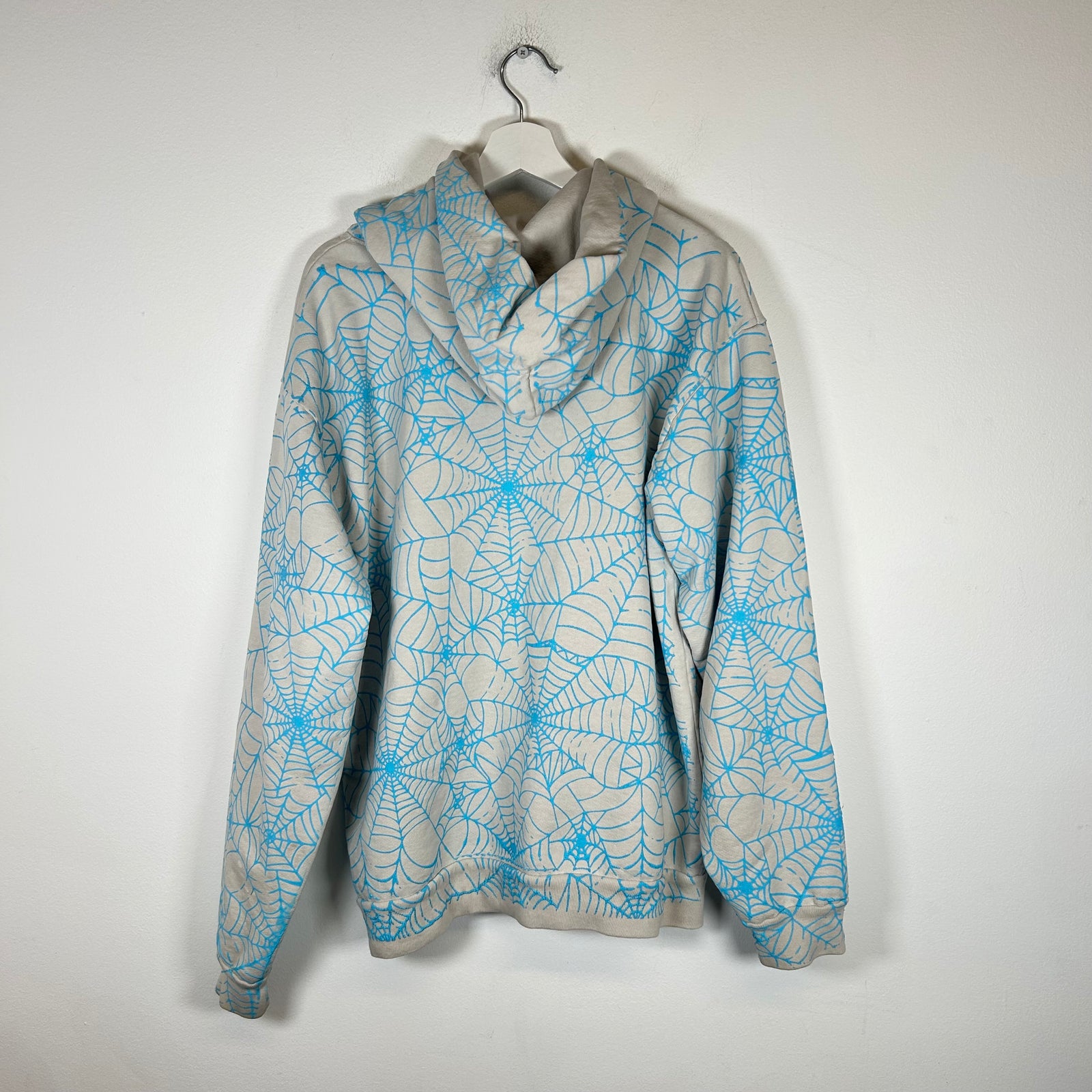 Sp5der Blue All Over Print Hoodie Size L