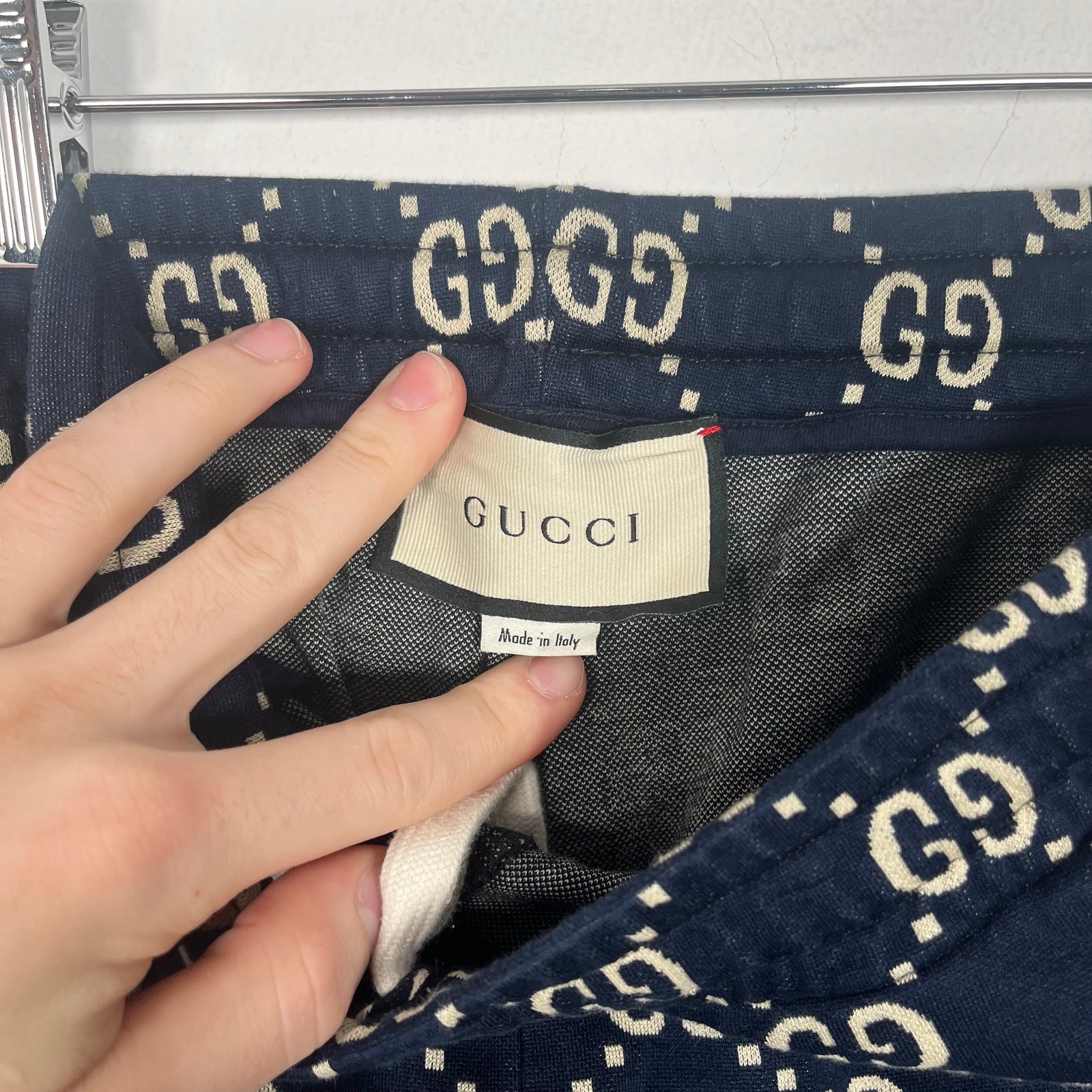 Gucci Navy GG Monogram Track Pant Size XL