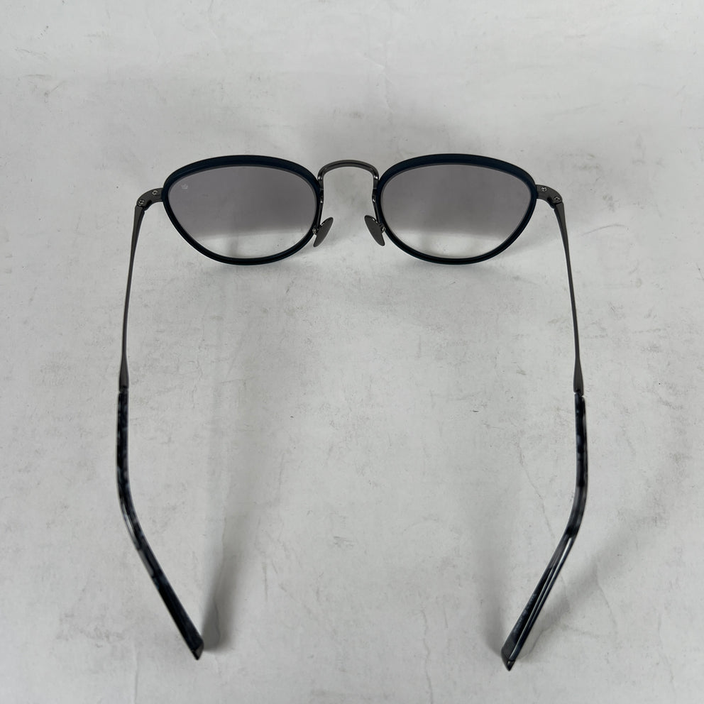 John Varvatos Navy Thin Oval Sunglasses
