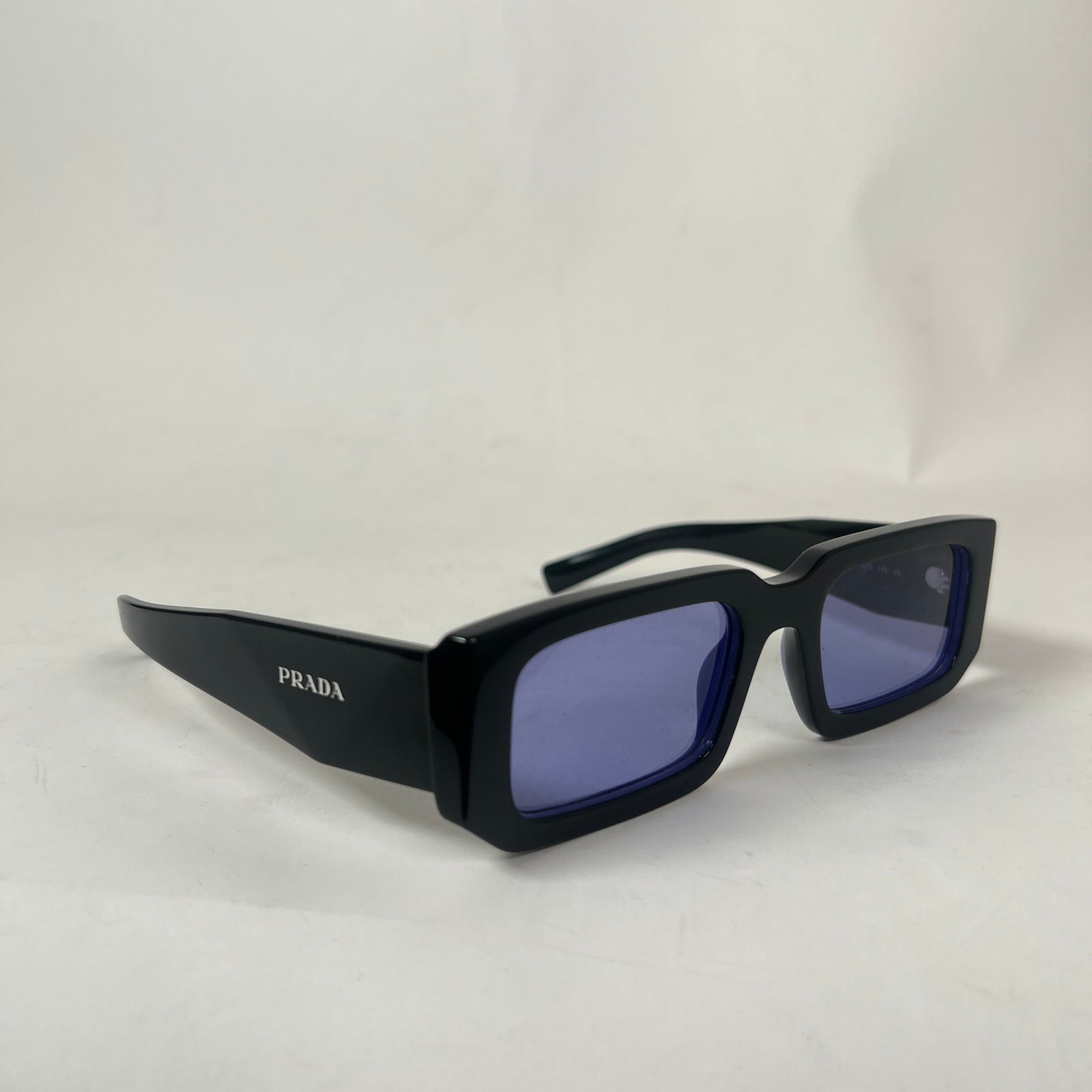 Prada Black Geometric Rectangular Sunglasses