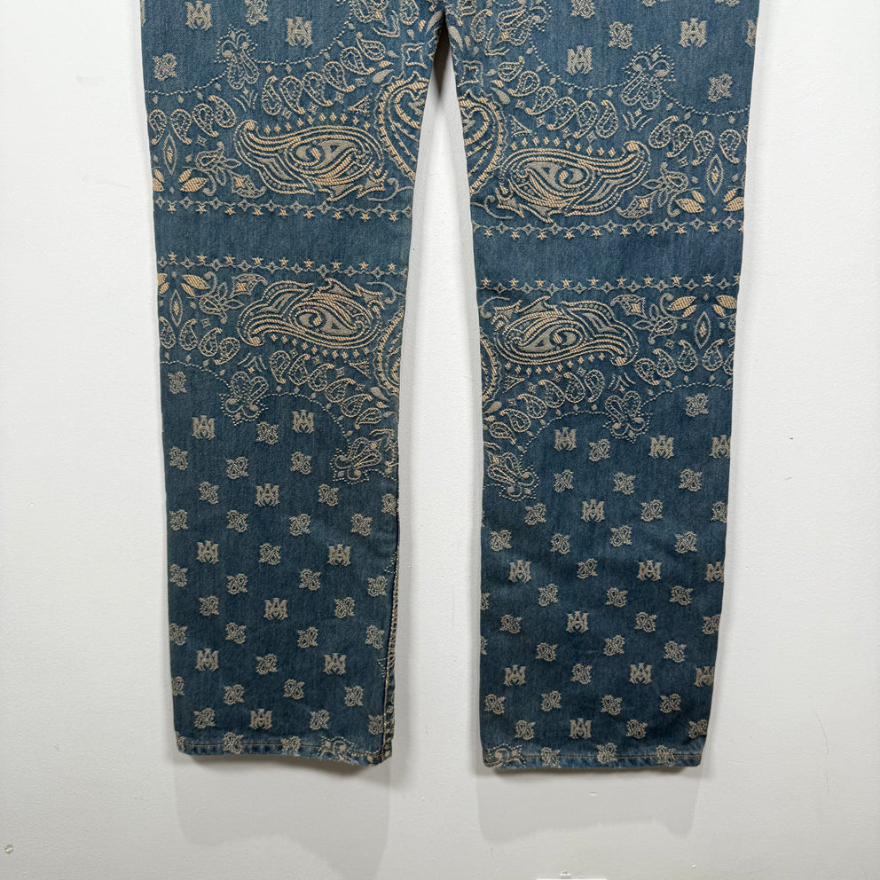 Amiri Bandana Paisley Denim Pants Size 30