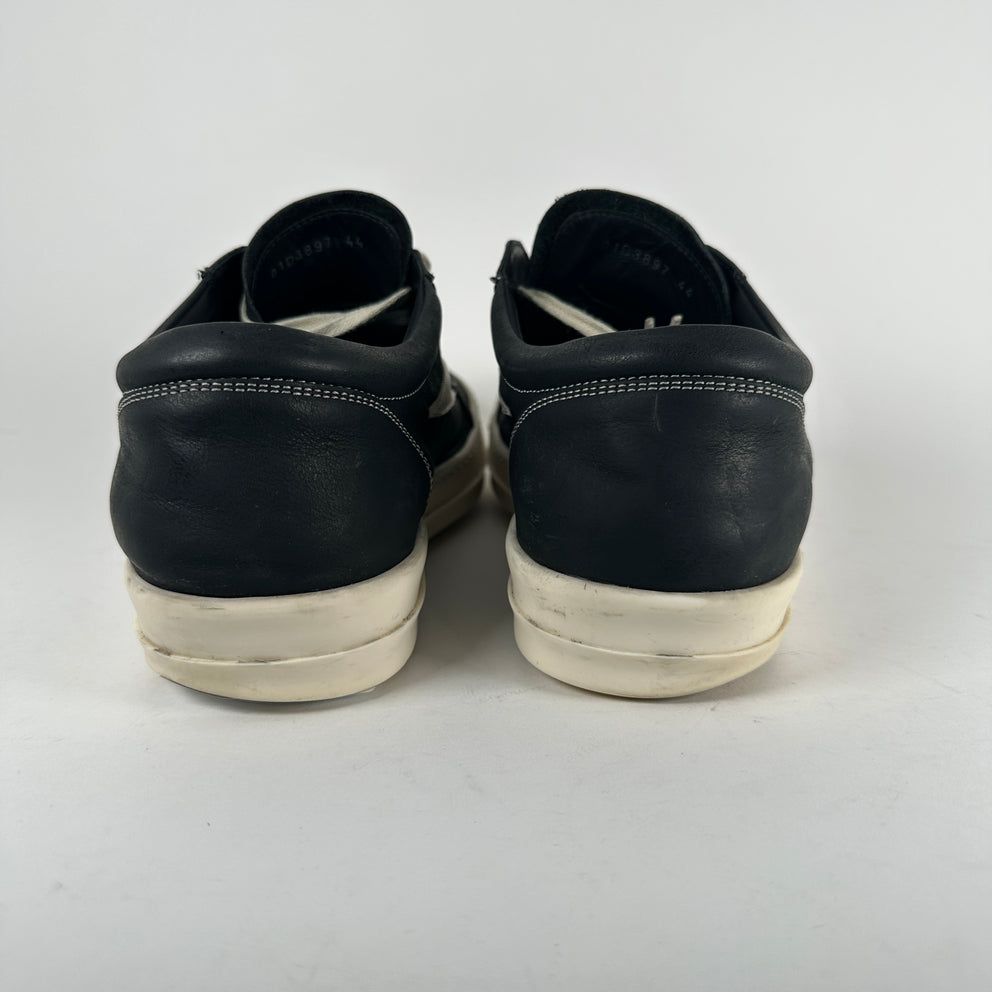 Rick Owens Black/Milk Vintage Low Top Sneakers Size 44