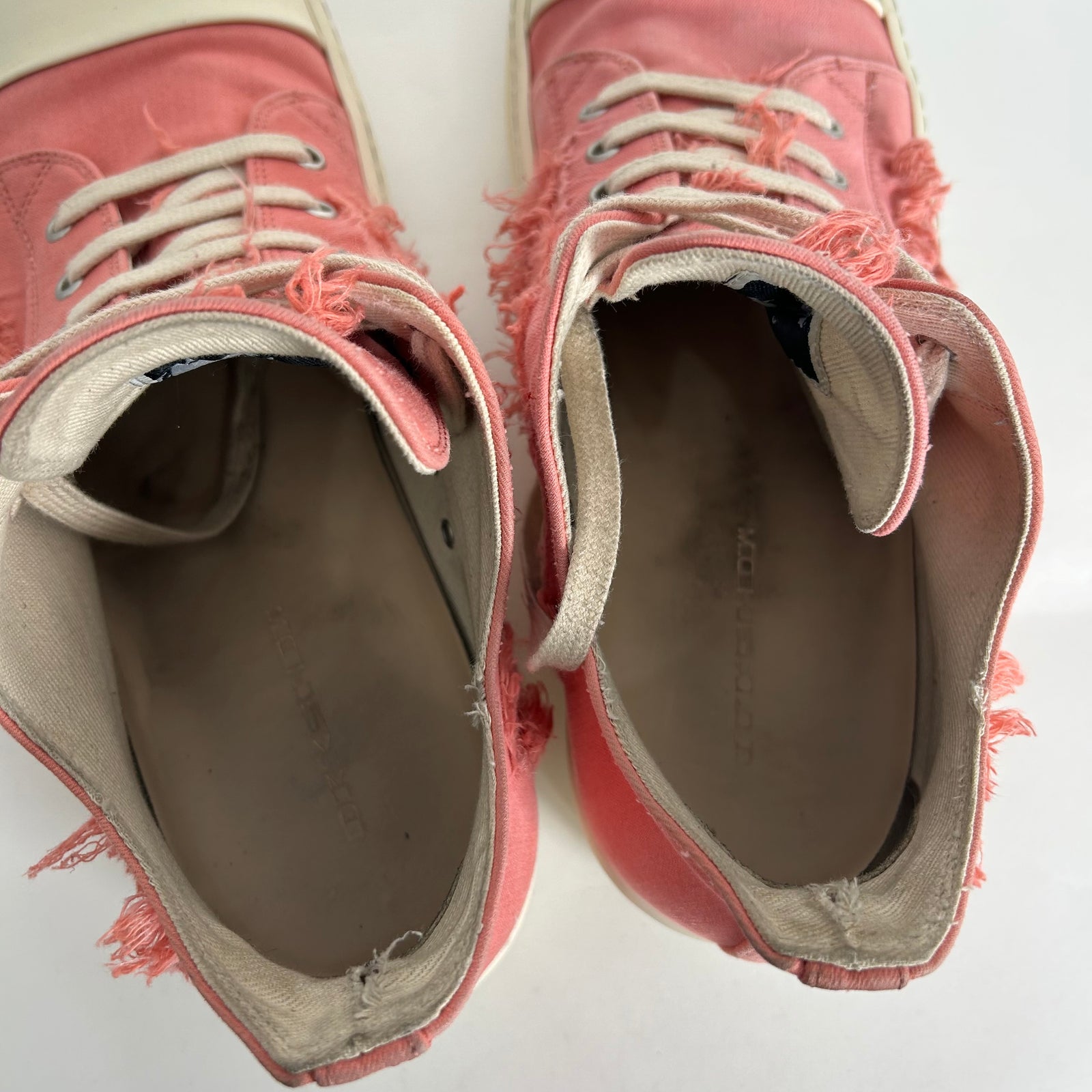 Rick Owens DrkShdw Pink Distressed Low-Top Ramones Size 12