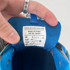 Balenciaga Grey/Blue Track Sneakers Sz 42