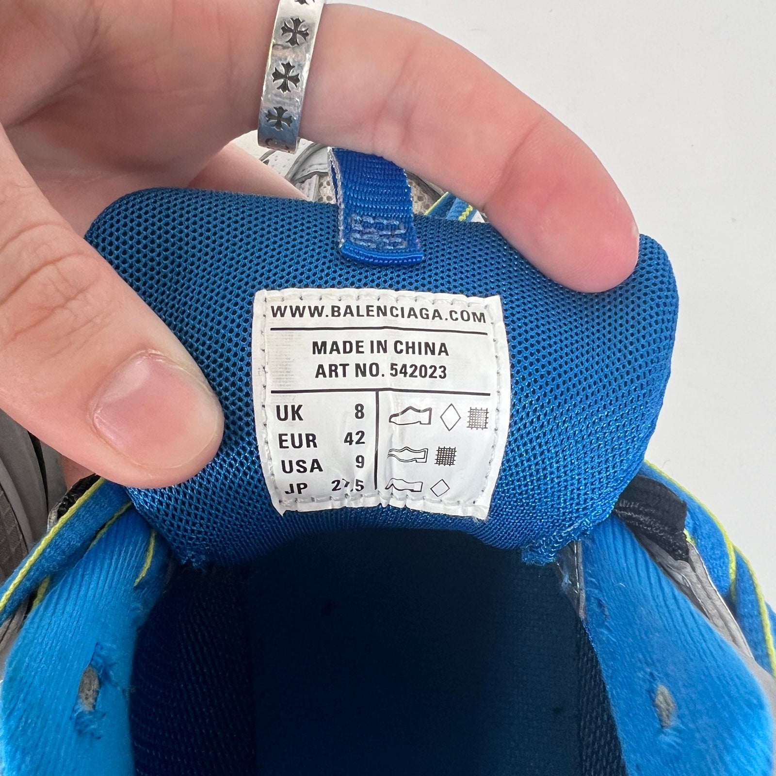 Balenciaga Grey/Blue Track Sneakers Sz 42