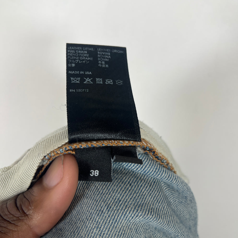 Amiri Lightwash MX1 Cracked Orange Patch Jeans Size 38