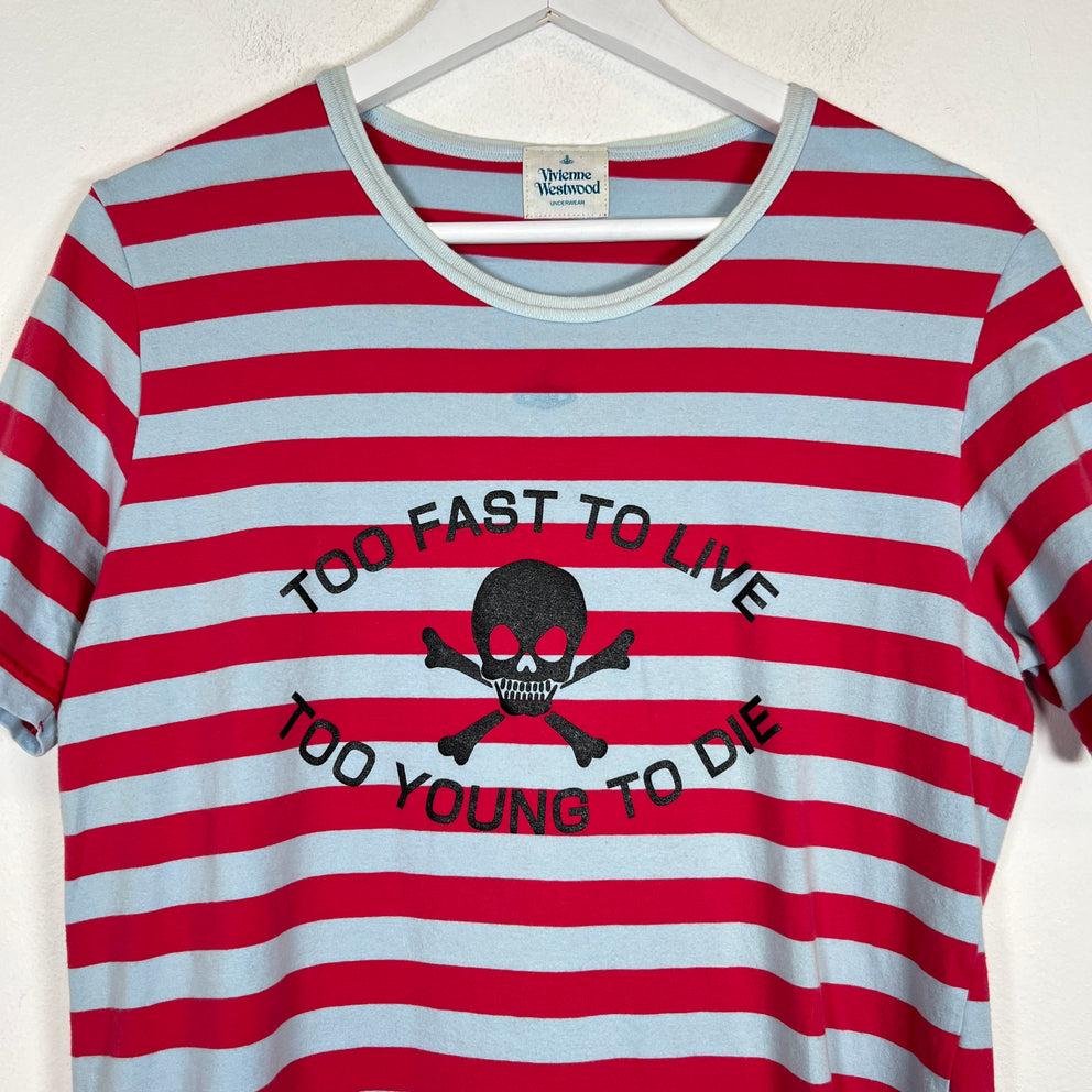 Vivienne Westwood Red/Grey 'Too Fast To Live' T-Shirt Size L