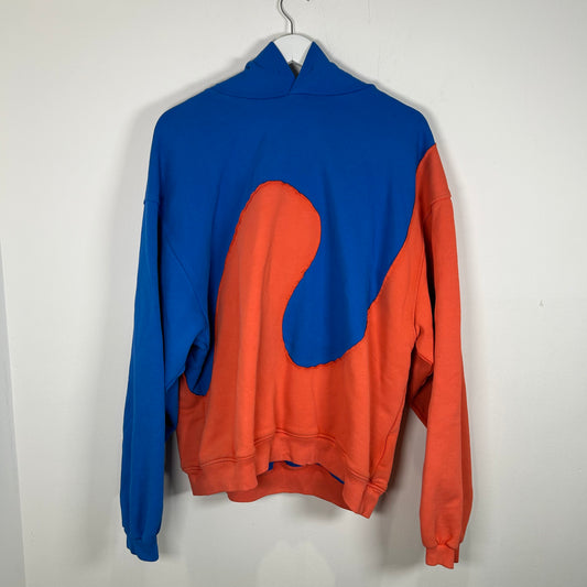 ERL Blue/Orange Swirl Hoodie Size Large