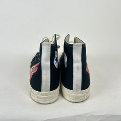 CDG Play Black Heart High Top Converse Size 12