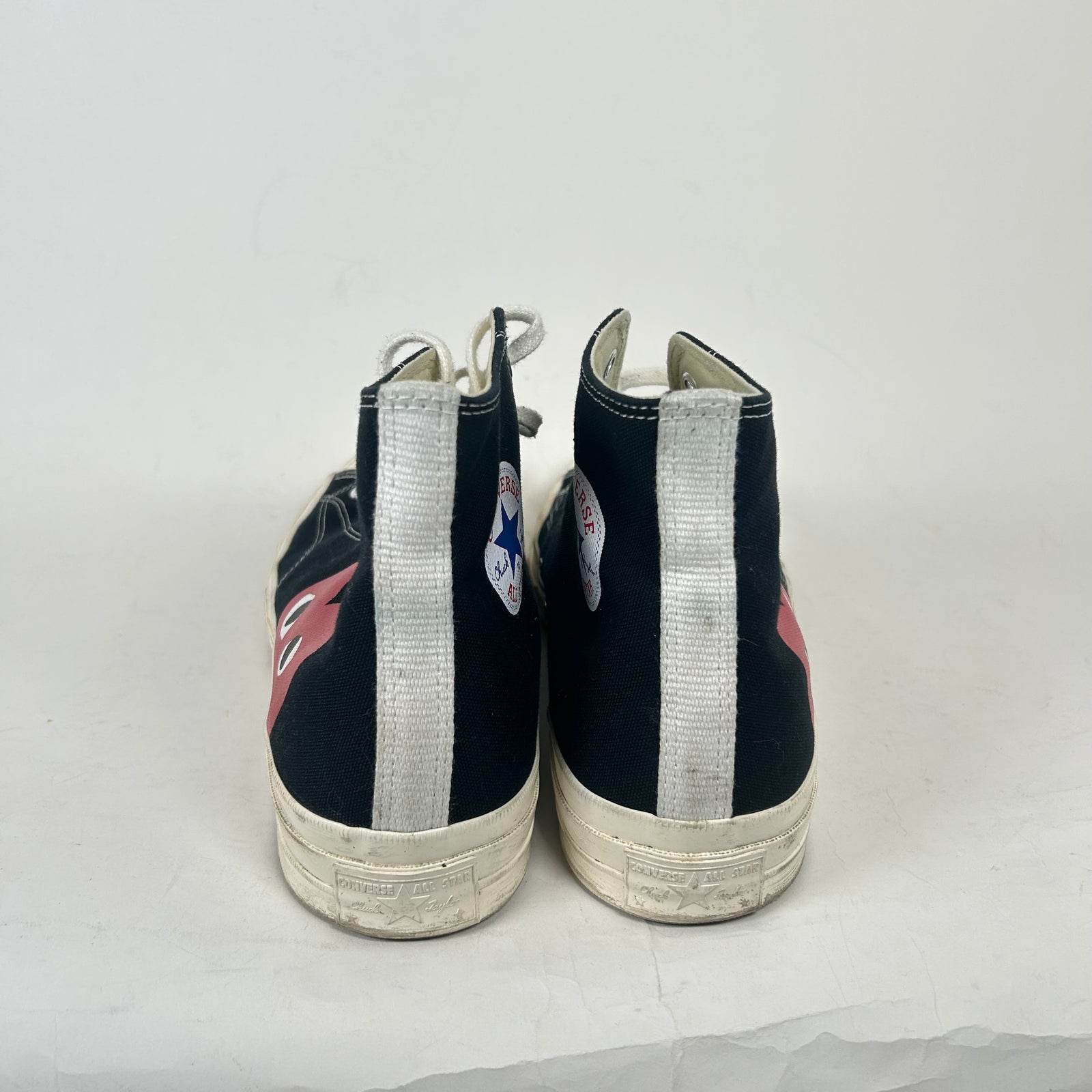 CDG Play Black Heart High Top Converse Size 12