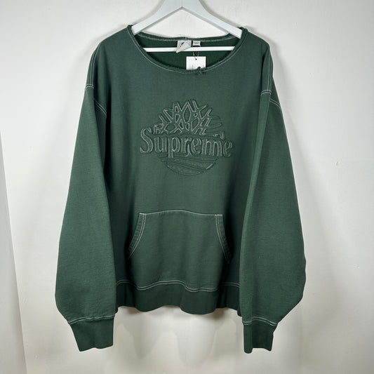 Supreme x Timberland Green Stitch Logo Crewneck Size XXL