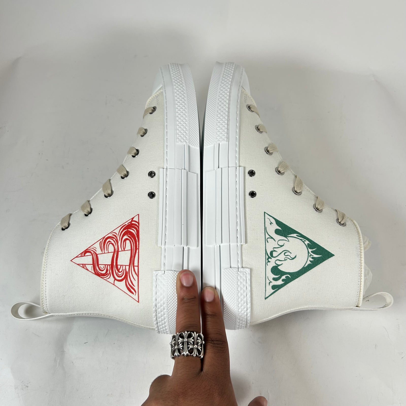 Dior B23 White 'AsteroDior' High-Top Sneaker Size 42