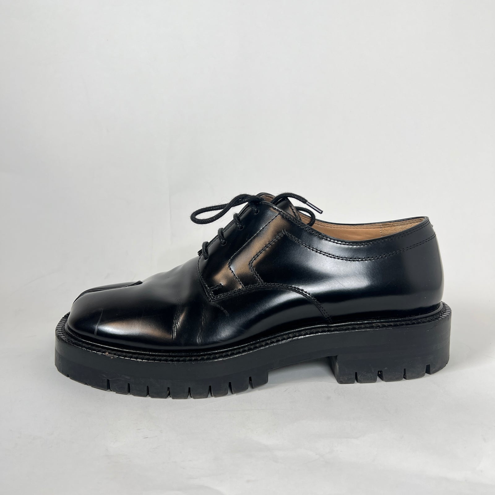 Maison Margiela Black Tabi Derbys Size 38
