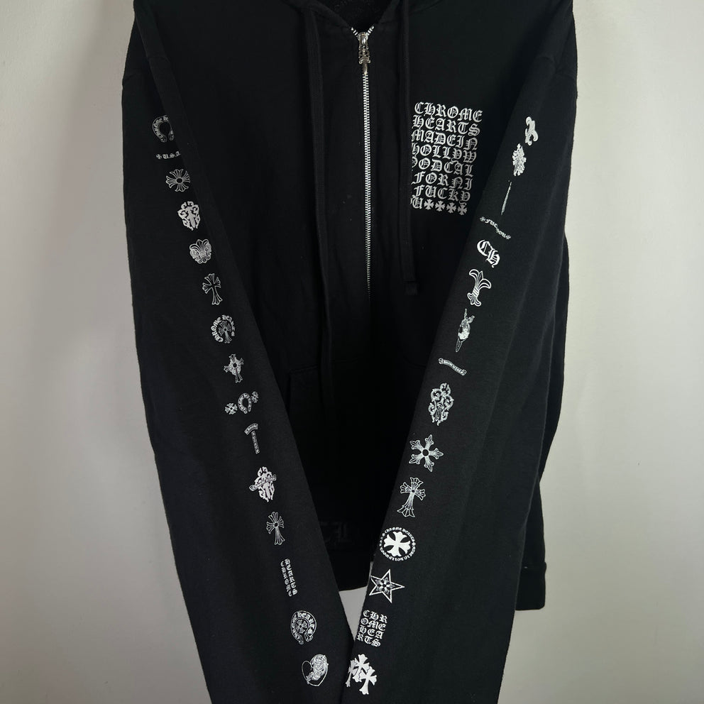 Chrome Hearts Multi Logo Zip-Up Hoodie