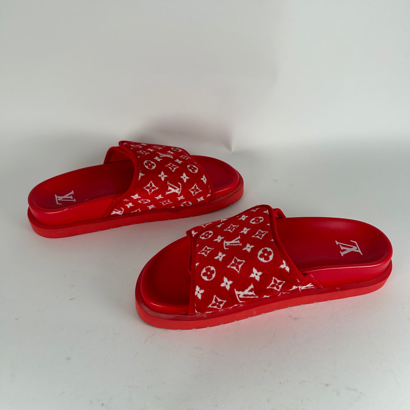 Louis Vuitton Red Miami Slides Size 5