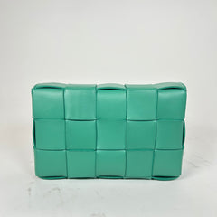 Bottega Veneta Green Intrecciato Lambskin Cassette Crossbody Bag