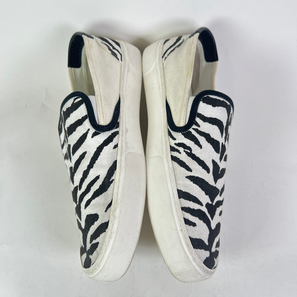 Saint Laurent Paris Zebra Venice Slip On Sneakers