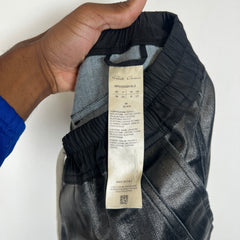 Rick Owens EDFU SS/23 Black Waxed Mastodon Cargo Joggers Size 28